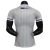Back view of the Uruguai Away 2023/2024 white player jersey for men, featuring vertical stripes and a blue accent on the sleeves.