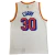 Back view of the Golden State Warriors 2024/2025 Classic Edition men's Swingman jersey featuring player name "Curry" and number "30" in blue and red on a white background.