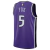 Sacramento Kings 2024/2025 purple and black swingman jersey with the name "FOX" and number 5 on the back.