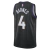 Back view of the Toronto Raptors City Edition 2024/2025 Black and Purple Men's Swingman Jersey featuring the name "Barnes" and jersey number 4.