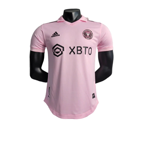 Camiseta rosa del Inter Miami 2023/2024 para jugador hombre, diseño Adidas con logo del equipo y patrocinador Xbto