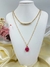 Colar Duplo Pedra Gota - comprar online