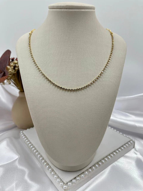 Choker Strass - Banhada a Ouro Flash