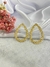 Brinco Banhado Dourado Gota Riscada