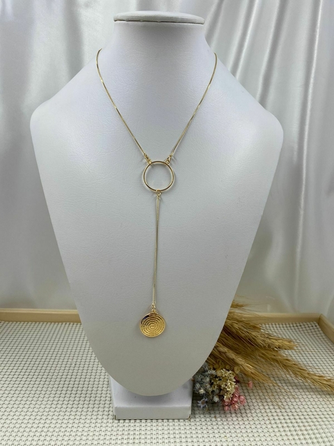 Colar Gravatinha Pai Nosso - Banhado a Ouro Flash