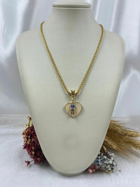 Colar Filho Strass 1 Menino Coração Resinado