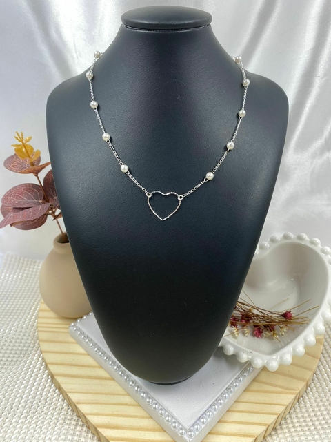 Choker Prata Coração
