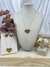 Conjunto Colar e Brinco Coração Martelado - Banhado a Ouro Flash