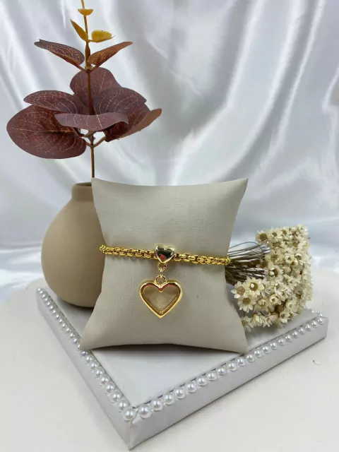 Pulseira Dourada coração 