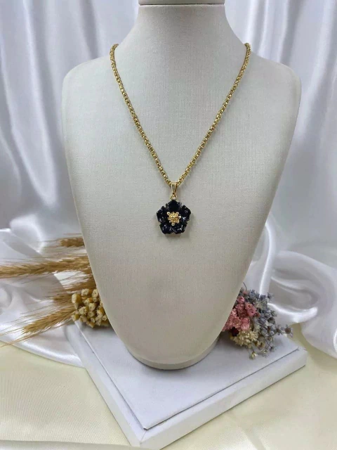 Colar Flor Esmaltados