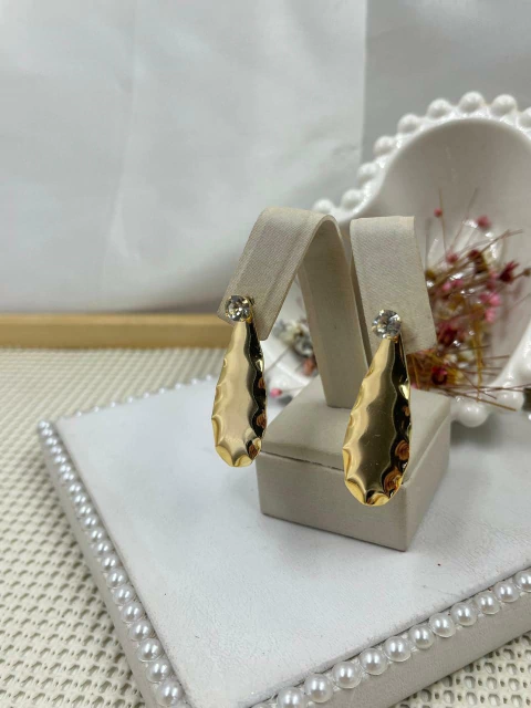 Brinco 2 em 1 Banhado Dourado