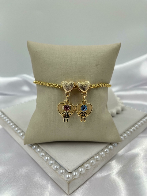 Pulseira Filhos Strass 1 menino e 1 menina - comprar online
