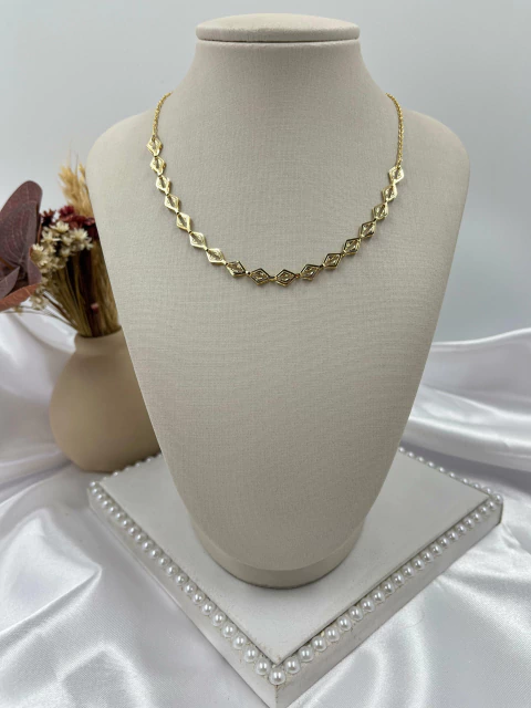 Choker Losango - Banhada a Ouro Flash