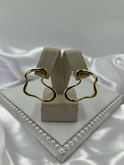 Brinco Coração Orgânico Dourado