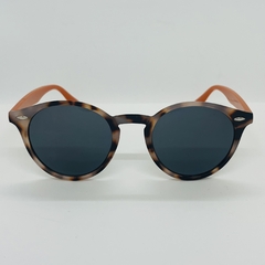 Óculos de sol redondo tartaruga c. haste laranja - comprar online