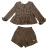Conjunto Blusa + Shorts Xadrez Flanelado Menina Luluzinha Marrom Ref.03 (De 2 A 4 Anos) - 040258126