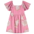 Vestido Estampado Infantil Menina Brandili Rosa Ref.05 (De 4 A 12 Anos)