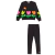 Conjunto Casaco Flores E Calça Legging Menina Bimbi Preto Ref.05 (De 2 A 10 Anos) - Fa801-442188