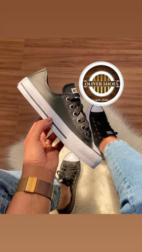 Tênis All Star Preto Corino