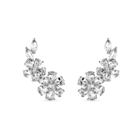 Ear Cuff Noiva Trio Flores | Ródio - comprar online