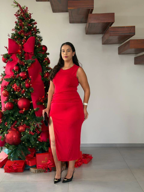 VESTIDO SUPER MIDI MANGA CURTA