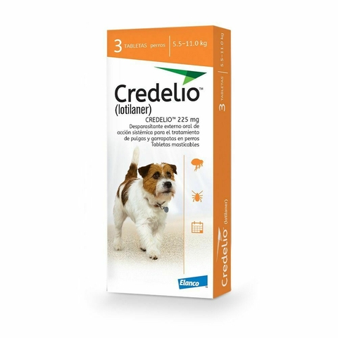 CREDELIO PARA PERRO 5.5-11 KG 3 TABS. ( 225 MG LOTILANER ) PULGAS Y GARRAPATAS