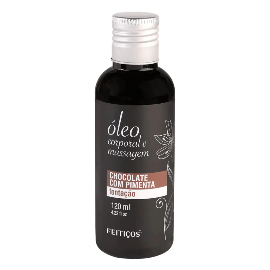 Óleo Corporal e Massagem Chocolate com Pimenta -Tentação