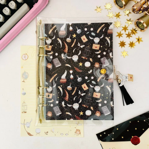 Fichario Glitter com 70 Folhas Decoradas 120 gramas Harry Potter - Magia