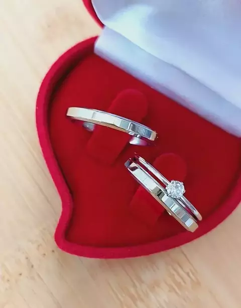ALIANÇA DE AÇO | FINE CHANFRADA 3MM + SOLITÁRIO 2MM | KIT - comprar online