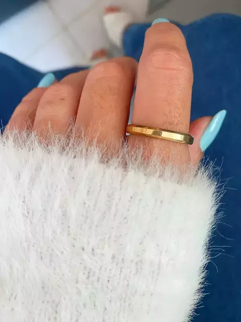 1 ALIANÇA CHANFRADA 3MM BANHADA A OURO 18k - comprar online