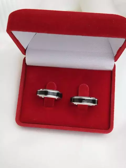 ALIANÇA AÇO| CHANFRADA BLACK 6MM | PAR - comprar online