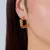 Brinco Dourado Argola quadrada fio torcido banhado a ouro 18k