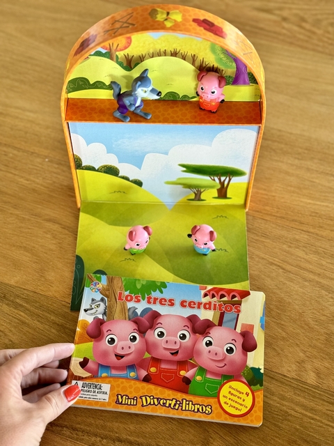 MINI DIVERTI LIBROS- LOS TRES CERDITOS -CON MUÑECOS