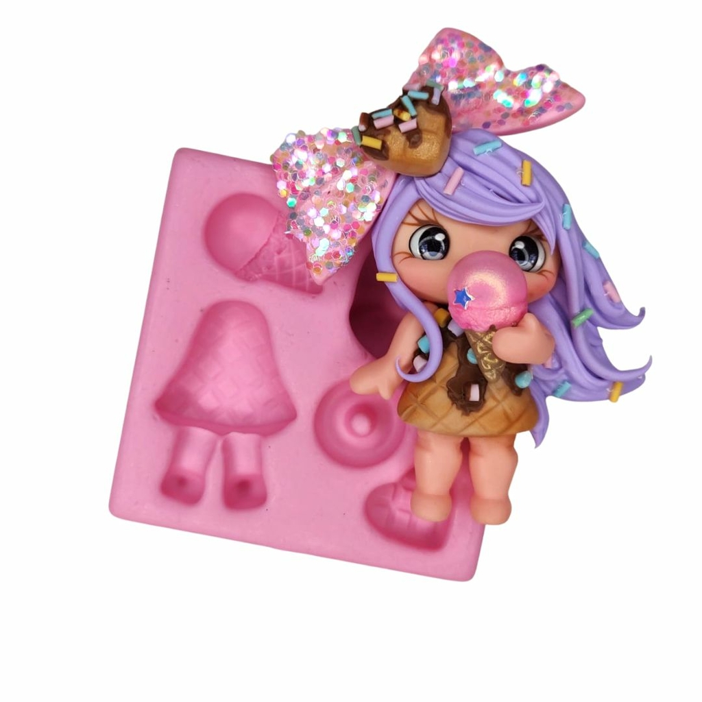 Imagem do Molde de Silicone Para Biscuit Boneca Casquinha da Nai - cod: 2851