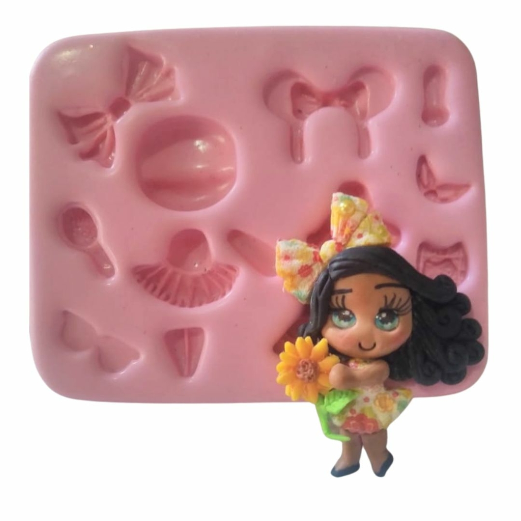 Molde de Silicone Para Biscuit Fábrica De Bonecas 2 - cod: 2903 - comprar online