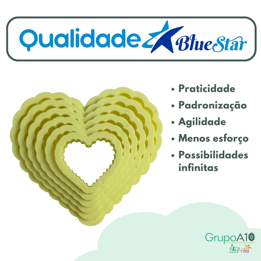 Cortador Para Biscuit Coração Babado Blue Star na internet