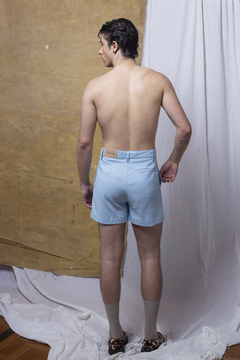 Short Linho Alfaiataria - Rocus - Azul - loja online