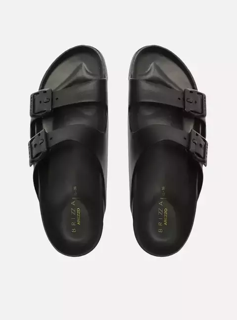 Slide Preto Flatform Tiras Brizza