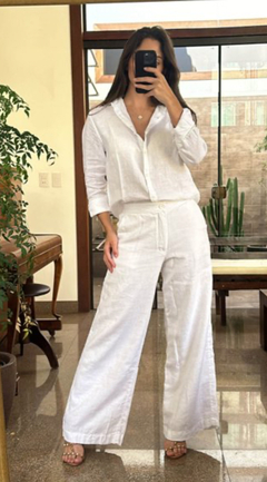 Camisa Évora | 100% Linho Branco - Cambucá