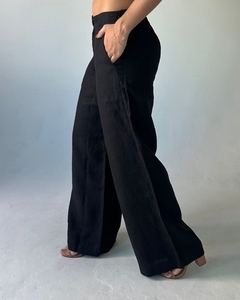 Calça Pantalona 100% Linho Preto na internet