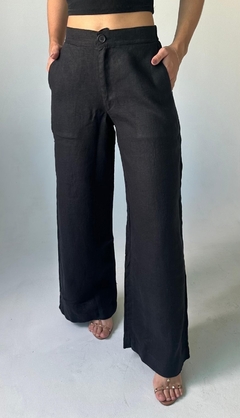 Calça Pantalona 100% Linho Preto - comprar online