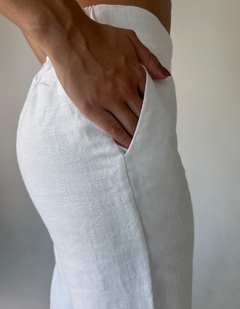 Calça Reta 100% Linho (Sintra) Branca - comprar online