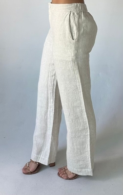 Calça Reta 100% Linho (Sintra) Cru Areia - Cambucá