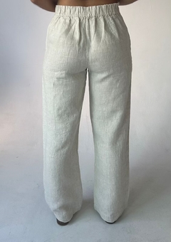 Calça Reta 100% Linho (Sintra) Cru Areia - comprar online