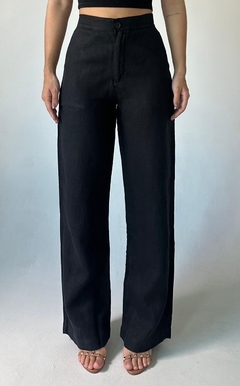 Calça Reta 100% Linho (Sintra) Preto - loja online