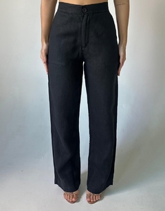 Calça Reta 100% Linho (Sintra) Preto - loja online