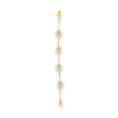 Pulseira Flor Pérolas