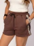 SHORT MOLETOM HYPE MARROM