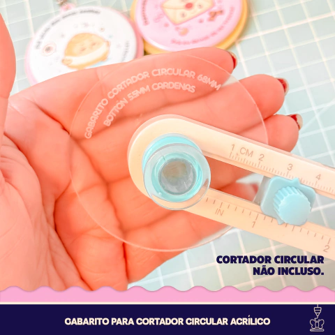 Gabarito para cortador circular acrílico bottons