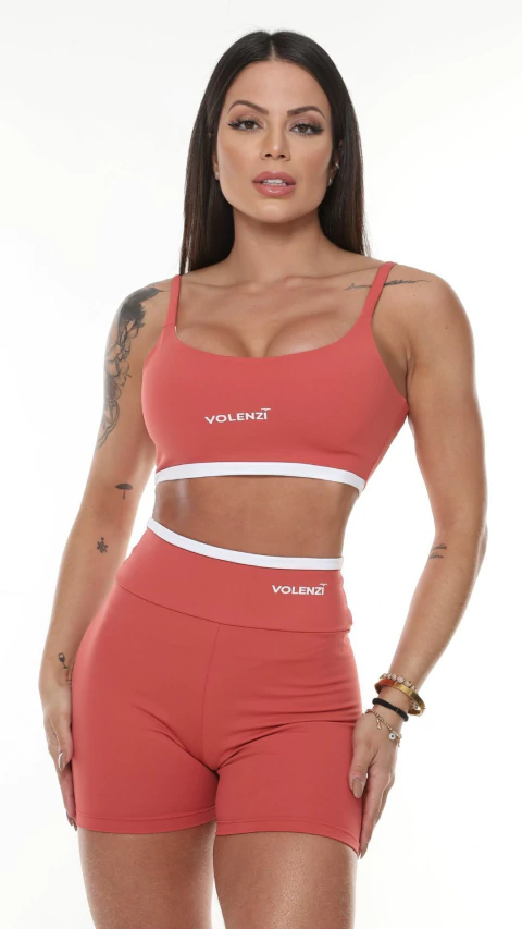 Top Duo Goiaba – Bojo Removível, Alças Largas, Recorte Bicolor